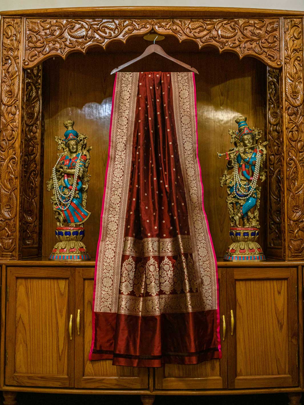 Jester Red Pure Silk Banarasi Handloom Saree