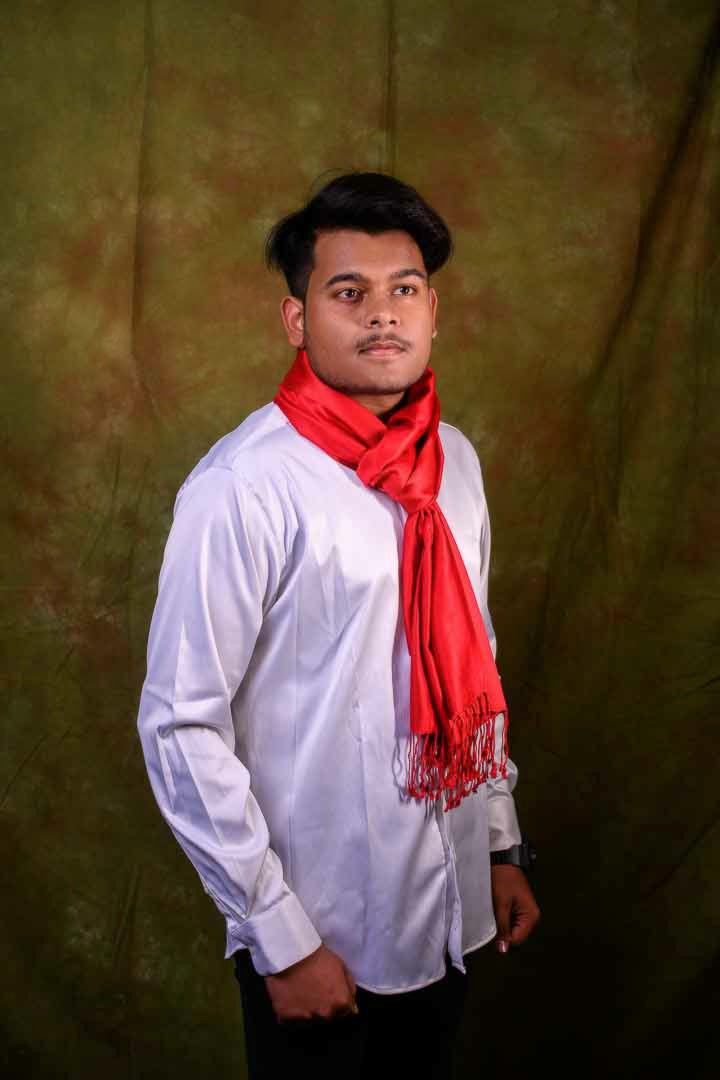 Red Reversible Silk Stole