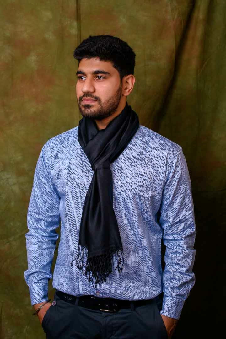 Black Reversible Silk Stole