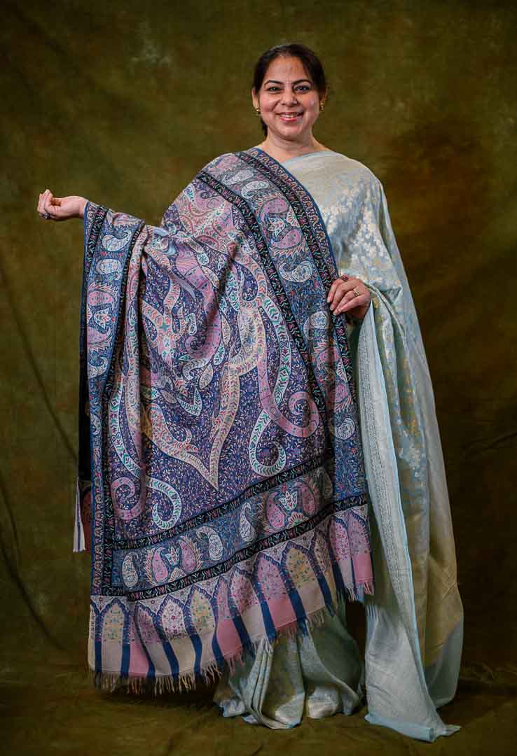 Kalamkari Pashmina Shawls – Himagauri Sarees