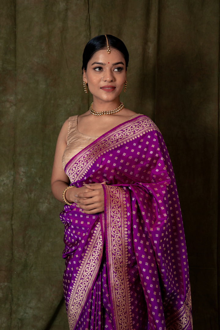 Magenta PURE KATAN SILK BANARASI HANDLOOM SAREE