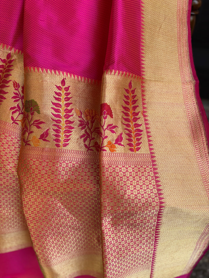 Pink Pure Katan Silk Saree