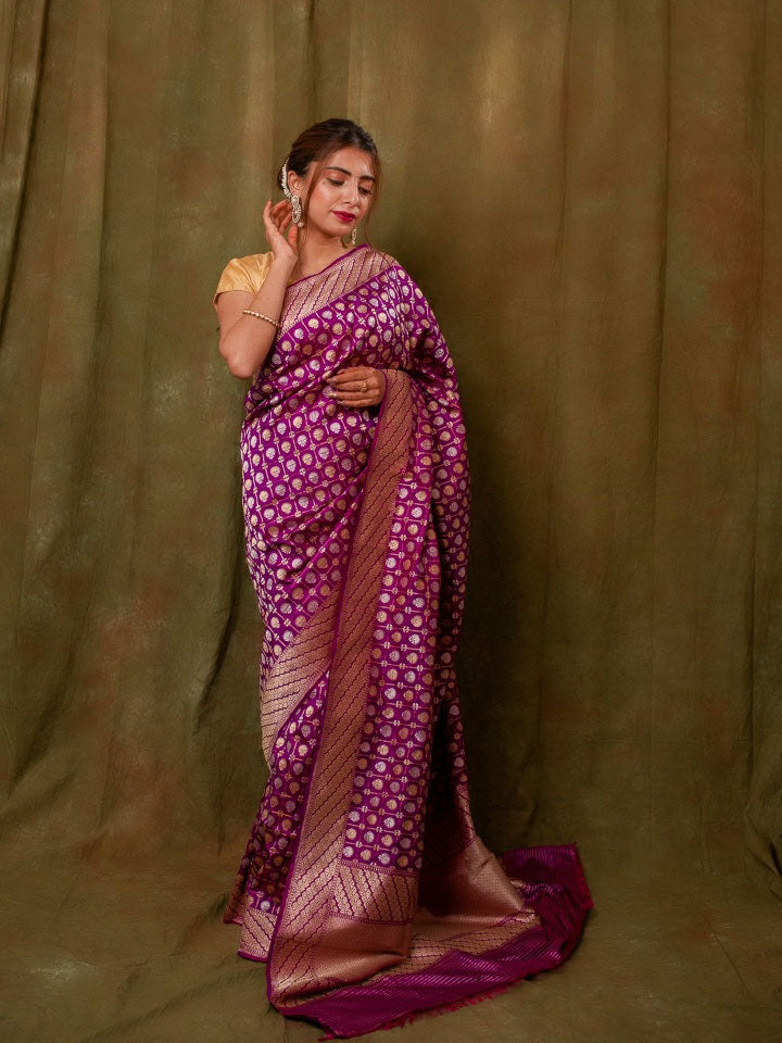 Zardosi Banarasi Silk Saree (adi71649)