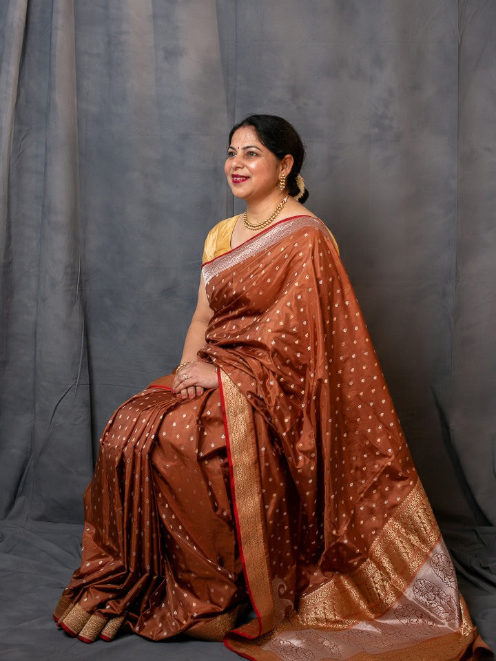 Rust Colour Saree | Rust Color Saree - Sareeka