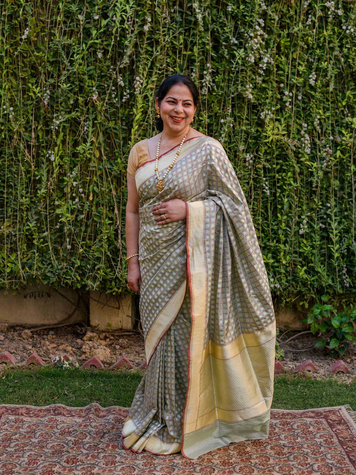 Light Green Pure Katan Silk Banarasi Handloom Saree