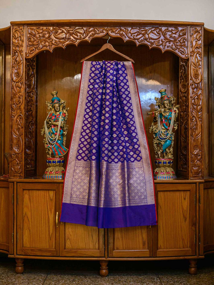 Dazzling Blue Pure Silk Banarasi Handloom Saree