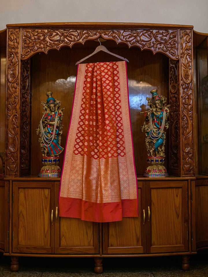 Red Pure Silk Banarasi Handloom Saree