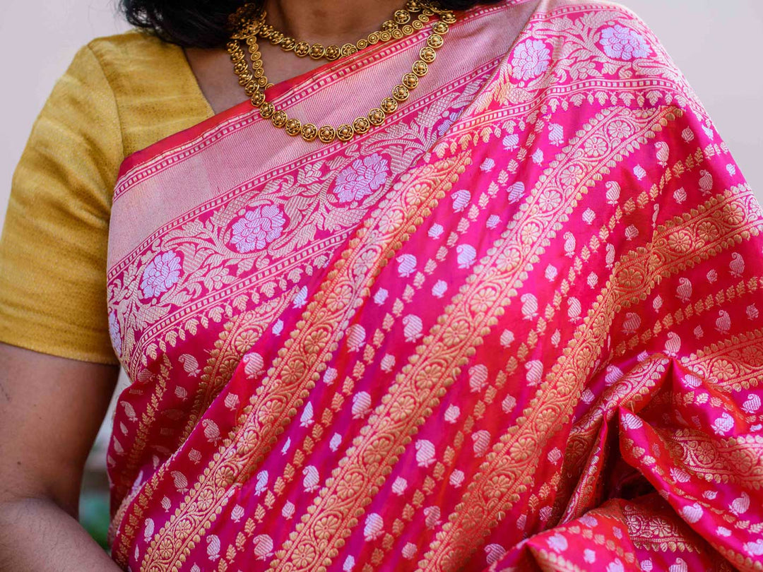 'Engaging' Rani Pure Katan Silk Banarasi Handloom Saree