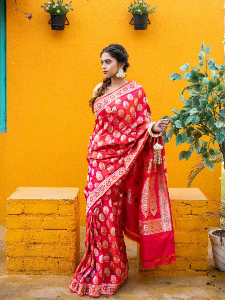 Handwoven Bengal Handloom Orange And Pink Hand Woven Pure Cotton Saree at  Best Price in Kolkata | Ramkrishna Basak